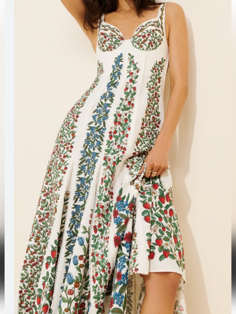 Farm Rio Berry Print Linen Blend Midi Dress - Picture 6 of 10